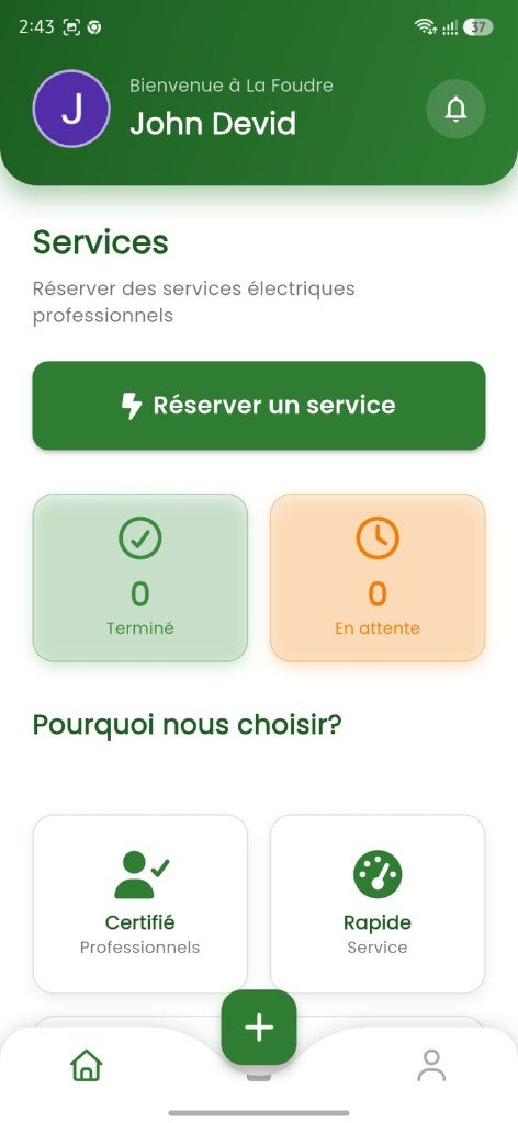 La Foudre app � �cran Services en fran�ais