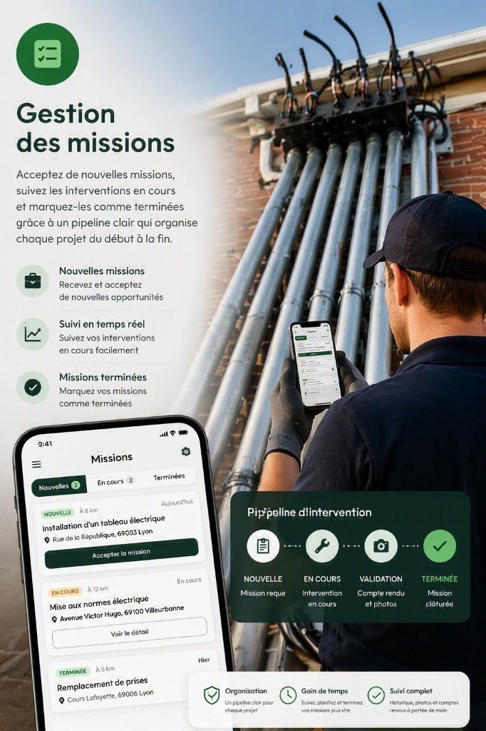 Gestion des missions - La Foudre app feature